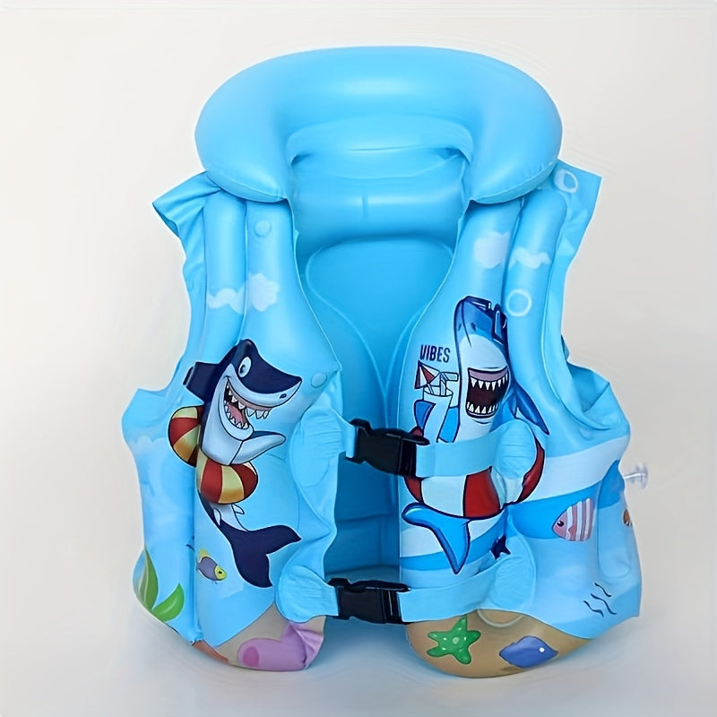 Gilet da Nuoto per Bambini con Stampa Squalo – Comodo e Sicuro per Divertimento in Acqua
