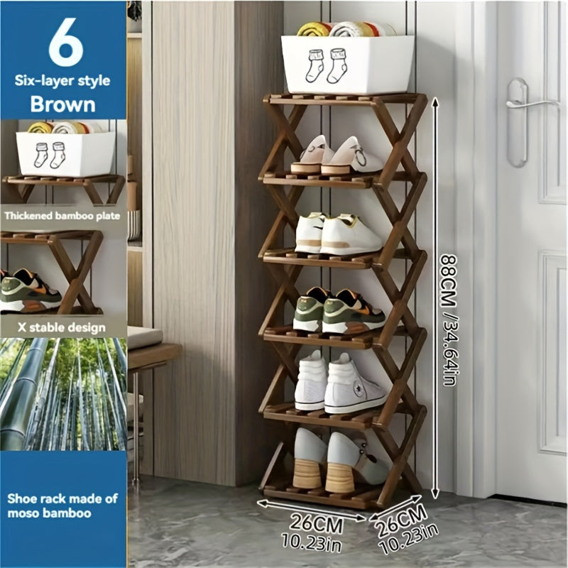 Scarpiera Funzionale in Bambù – Compatta e Flessibile per Spazi Ridotti