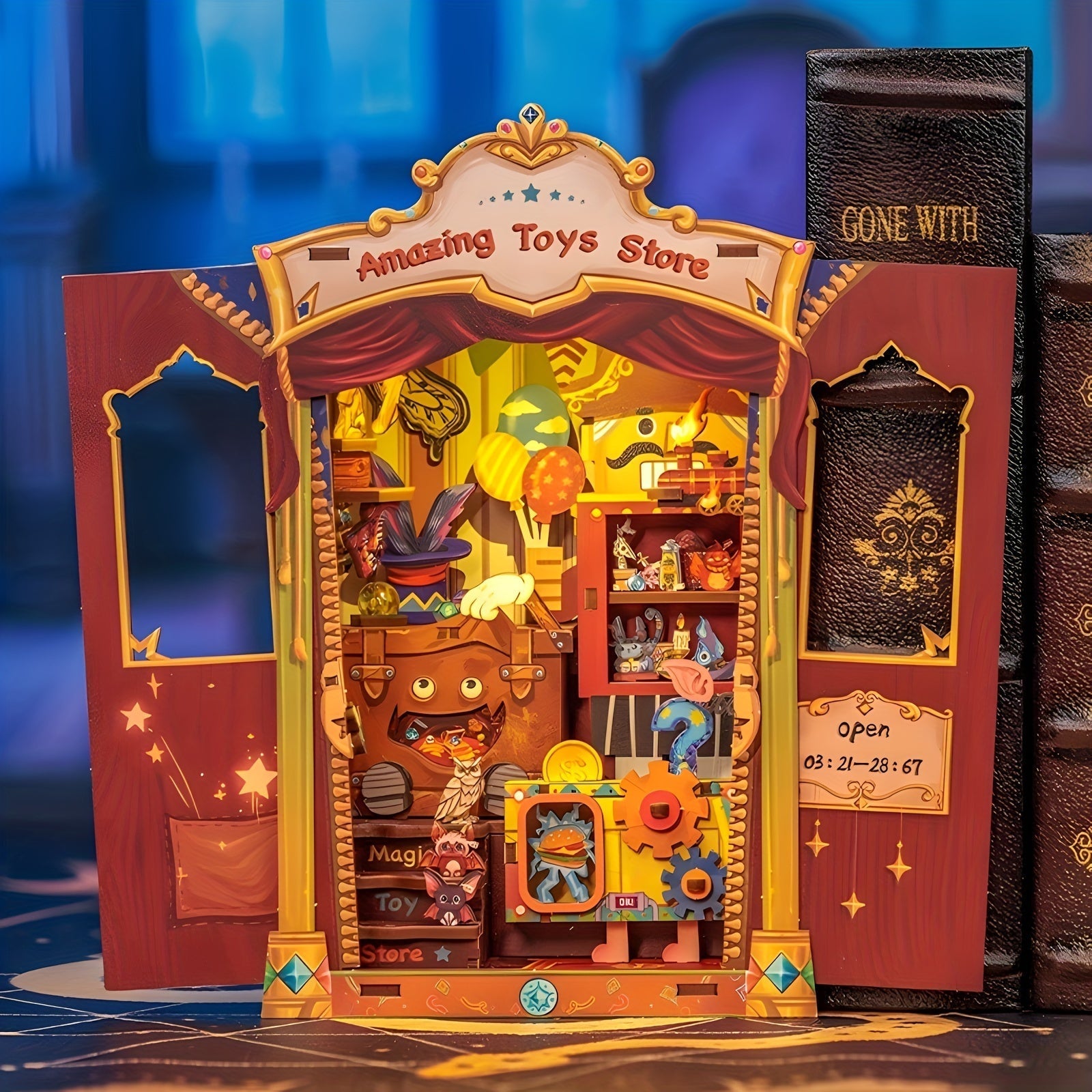 Negozio di Libri Miniatura Fai-da-te – Kit in Legno 3D con Illuminazione per Decorazione Creativa