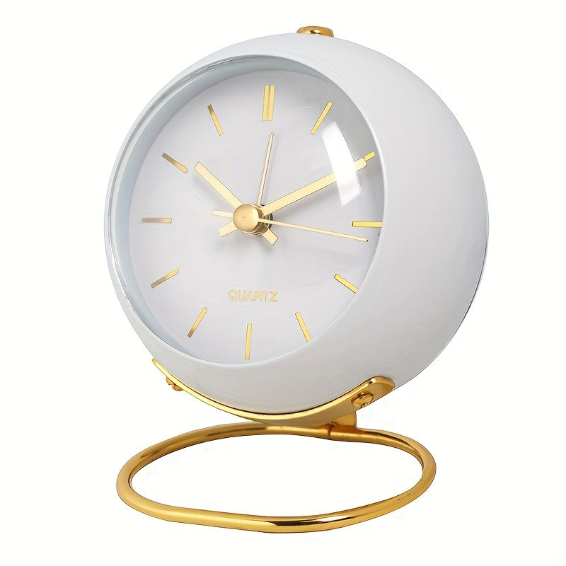 Orologio da Scrivania Silenzioso Nordic – Lancette Luminose e Cornice in Metallo