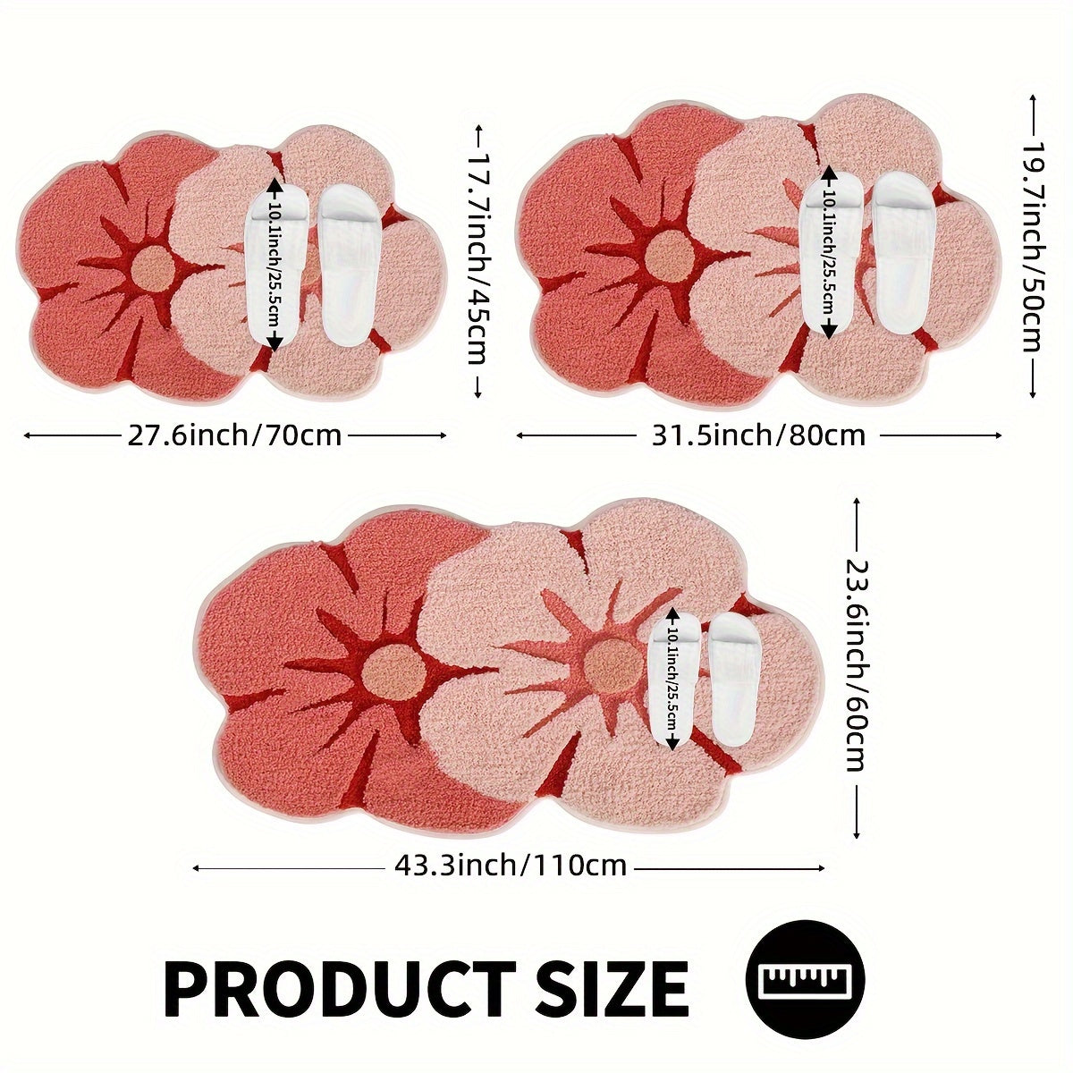 Tappeto da Bagno Fluffy Floral – Assorbente e Morbido per Maggiore Comfort