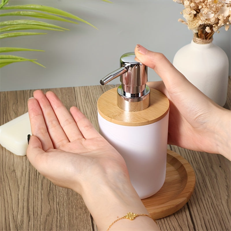 Set di Accessori per Bagno con Coperchio in Bambù – Set da 4 Pezzi per Decorare il Bagno