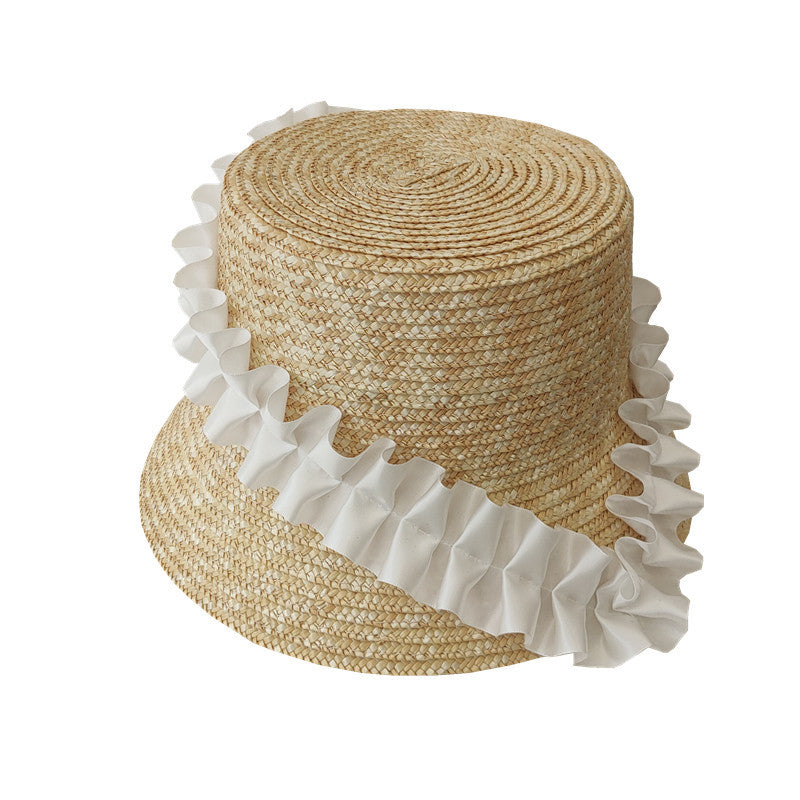 Cappello Estivo Intrecciato con Pieghe e Strisce – BreezyStripes