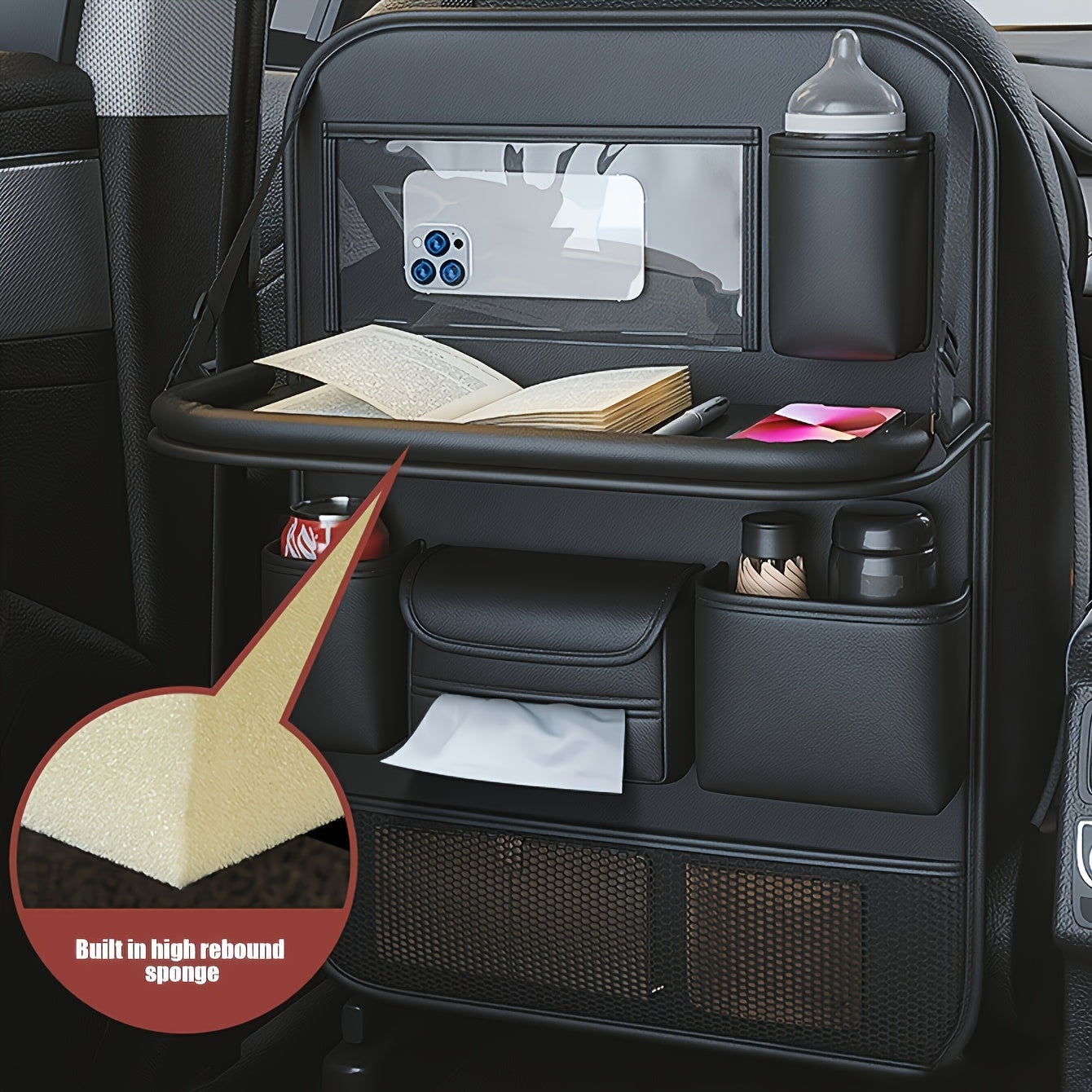 Organizer per schienale sedile auto in PU Leather – Elegante e Funzionale