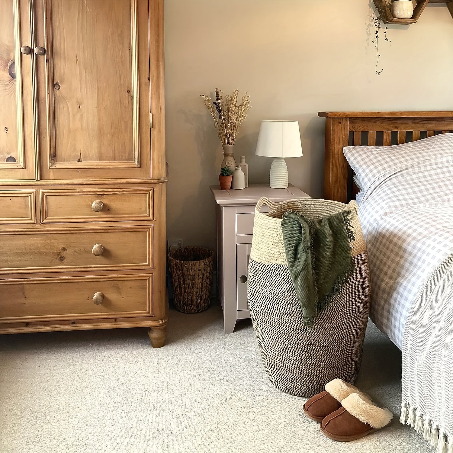 Cesto della Biancheria in Vimini Grande – Pratico ed Elegante per Qualsiasi Lavanderia