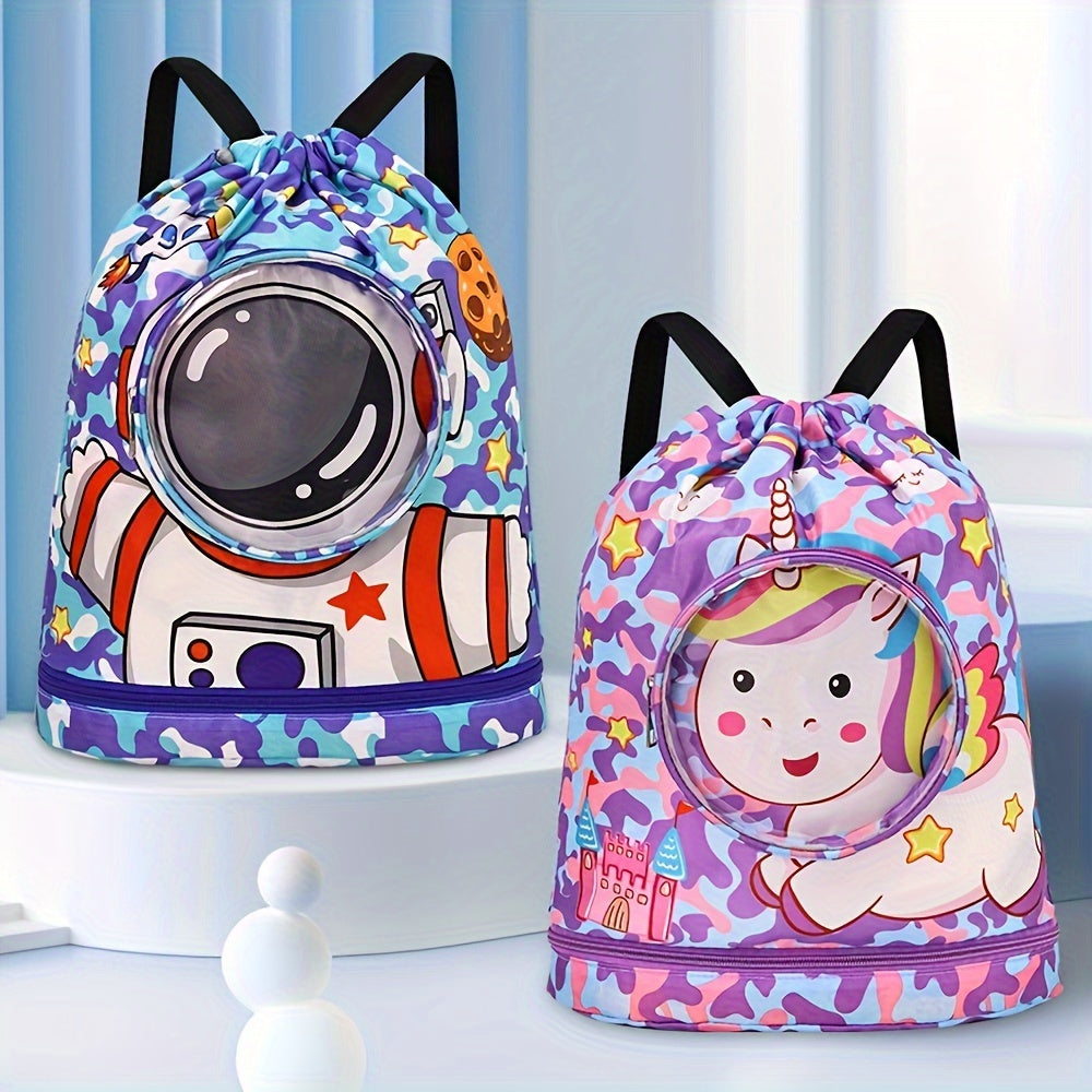 Borsa da Nuoto Cartoon con Separazione Asciutto/Bagnato – Borsa Elegante e Portatile per Bambini e Adulti