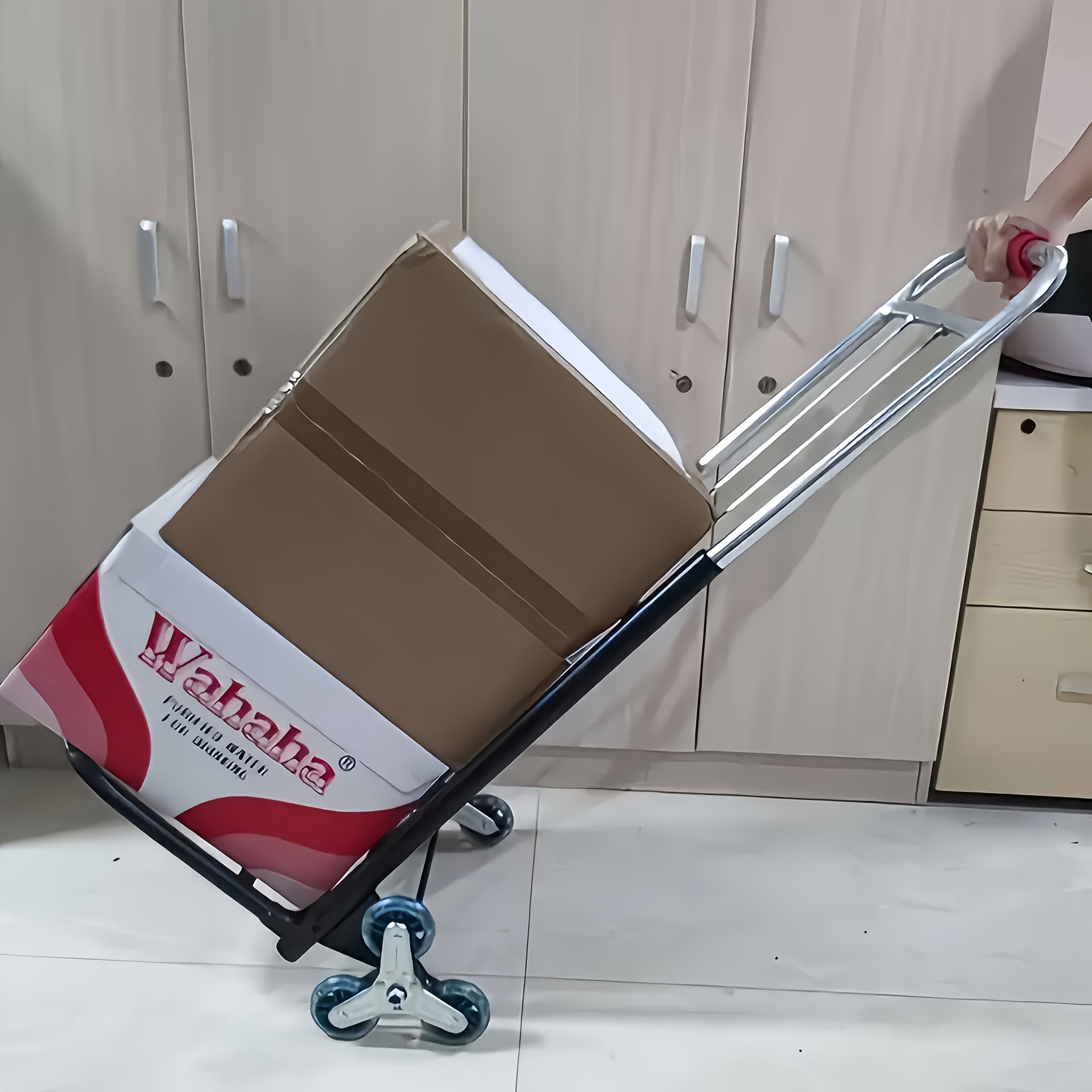 Carrello a mano per scale a tre ruote ad alta resistenza – Carrello pieghevole portatile per carichi pesanti