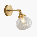 Aplique de pared LED de diseño con brazo de metal y pantalla de vidrio