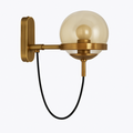 Applique murale LED en métal avec globe en verre
