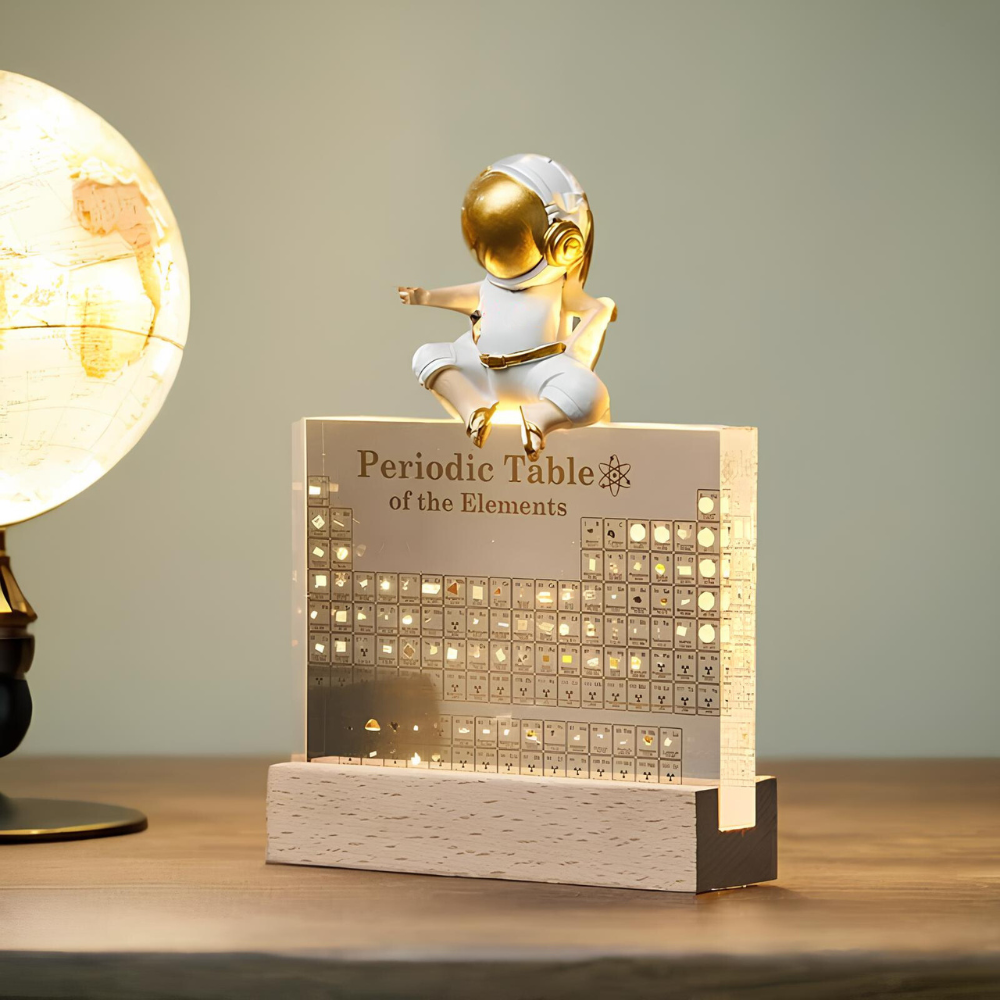 Tavola Periodica Illuminata con Elementi Reali - Elementa