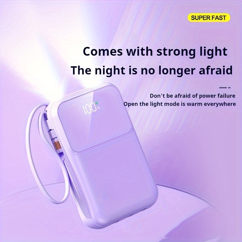 Power Bank Portatile Ultimo 10000mAh - Ricarica Veloce con Cavi Integrati