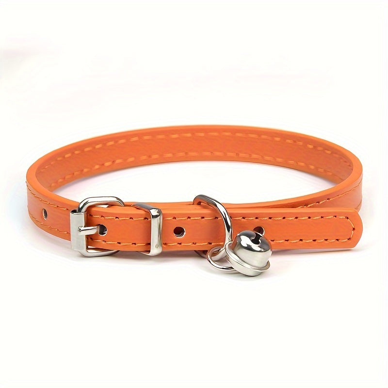 Collare Regolabile per Gatti con Campanella – Finta Pelle Resistente e Fibbia di Sicurezza per Gatti di Tutte le Dimensioni