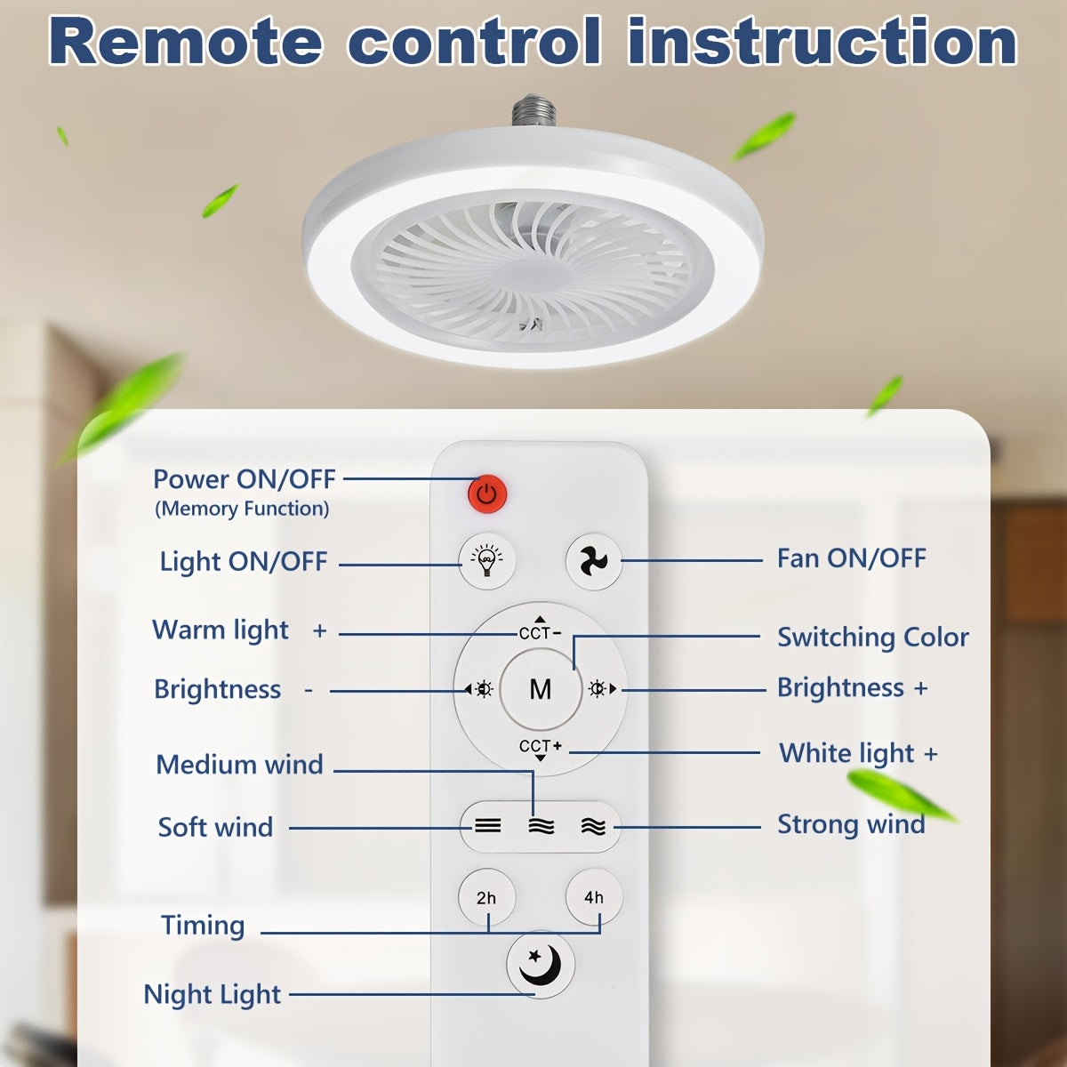 Luce a Ventola da Soffitto LED Slim – Dimmerabile e Silenziosa