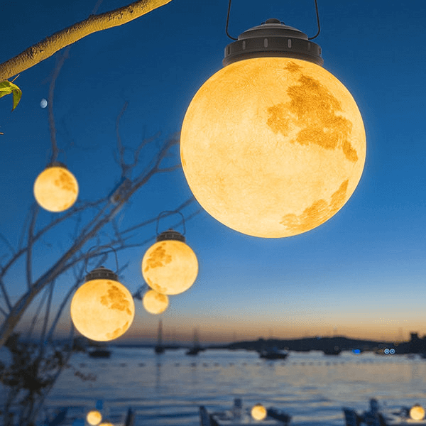 Lampada da esterno a sospensione LED - Metallo dorato e resina