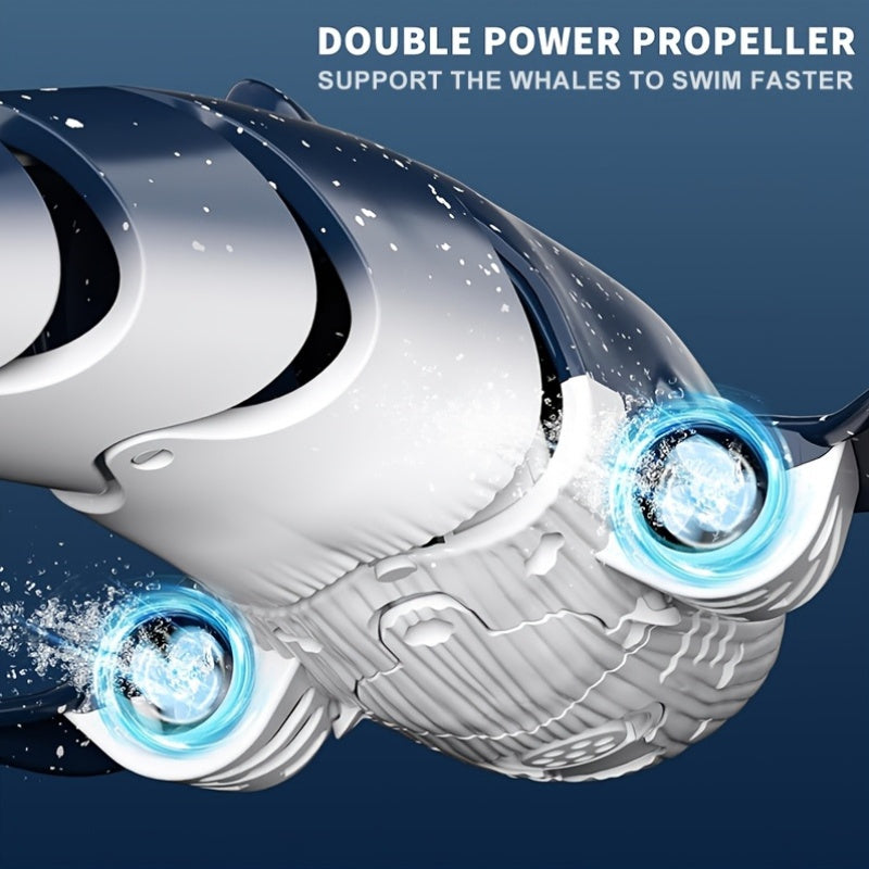 Squali Balena RC in scala 1:18 con Rotazione a 360°, Flessibilità a 180°, Luce LED Splashing, Controllo di Crociera Programmabile - Ricaricabile USB, Ideale per il Gioco Estivo dei Giovani e Regalo di Compleanno