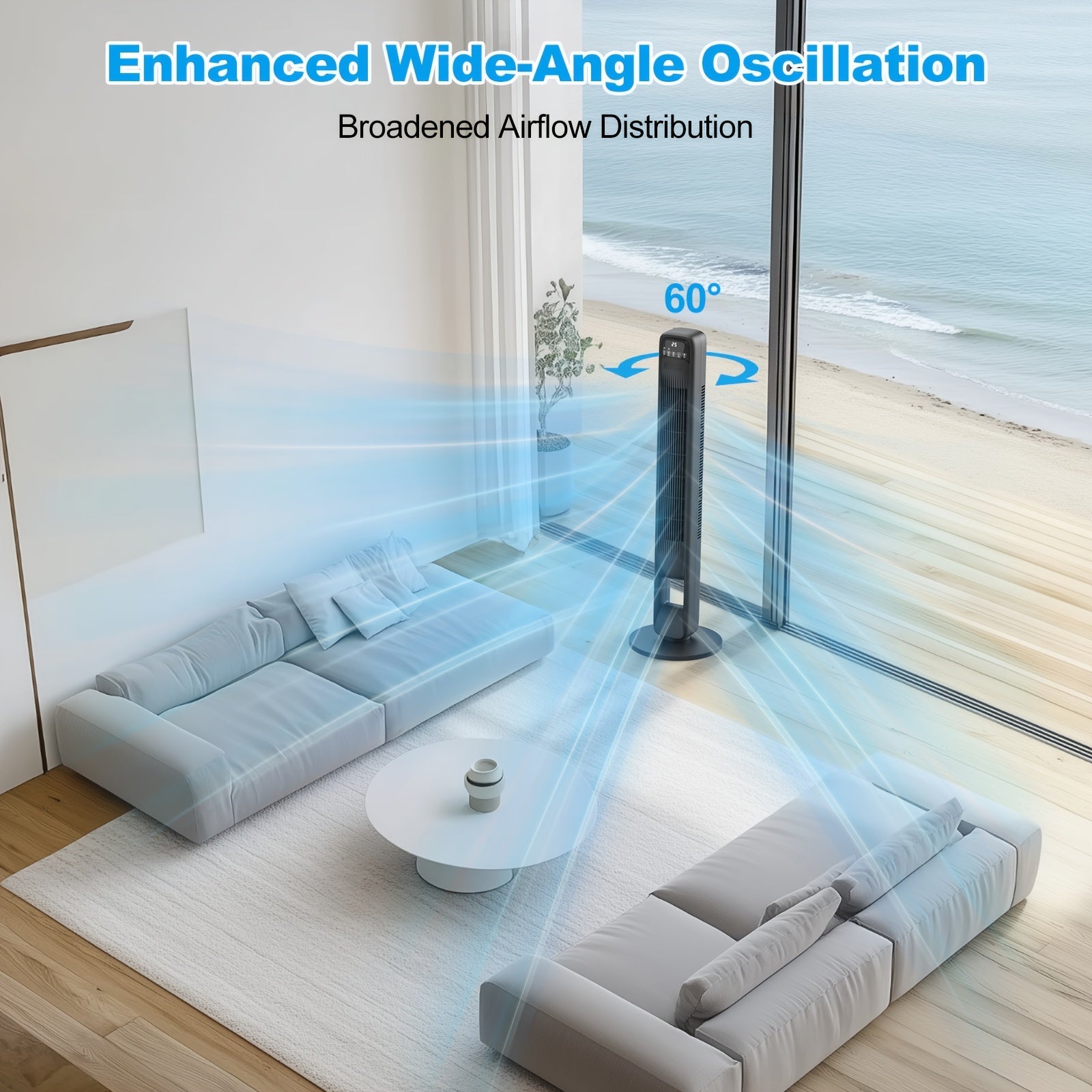 Ventilatore a Torre Senza Pale – Silenzioso e Regolabile