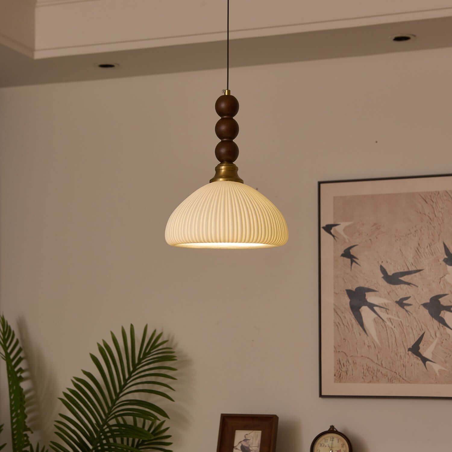 Lampadario in Vetro - Legno & Metallo