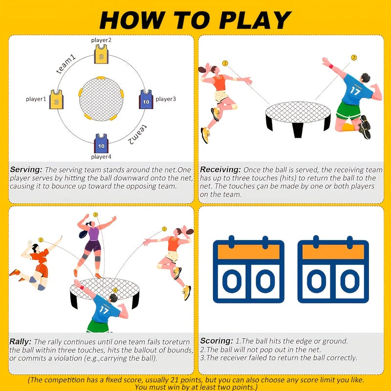 Rete Mini Volley Dinamica – Compatta e Adatta a Qualsiasi Luogo di Gioco