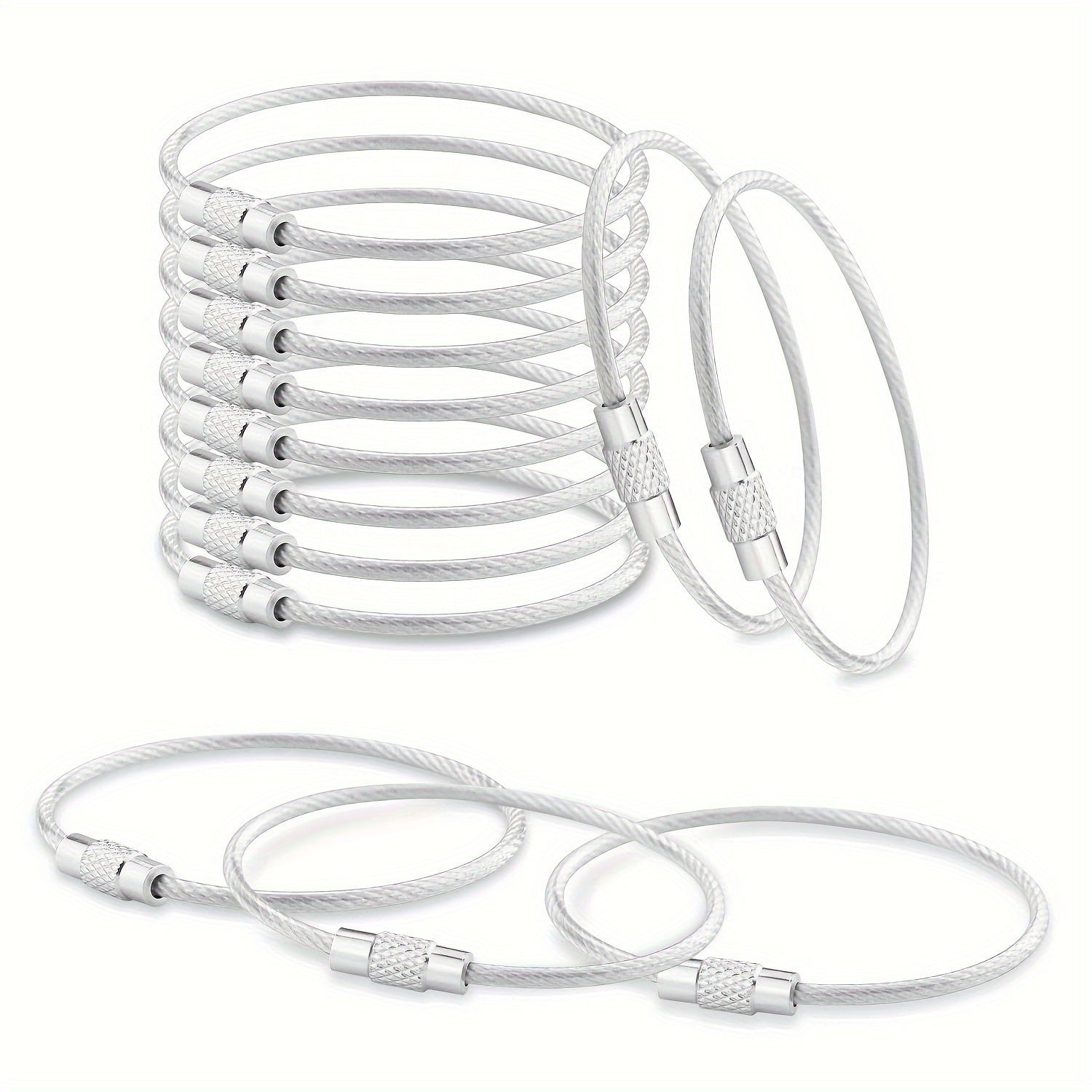 Set di Portachiavi in Cavo d'Acciaio – Portachiavi Resistenti per Viaggi e Attività all'Aperto