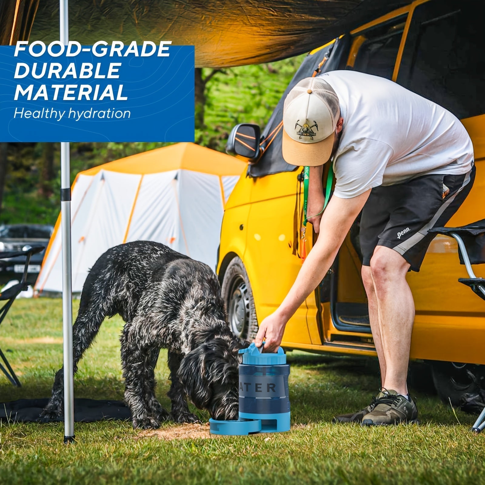 Bottiglia d'Acqua per Cani di Grande Capacità 74oz – Ciotola Portatile per Avventure all'Aperto