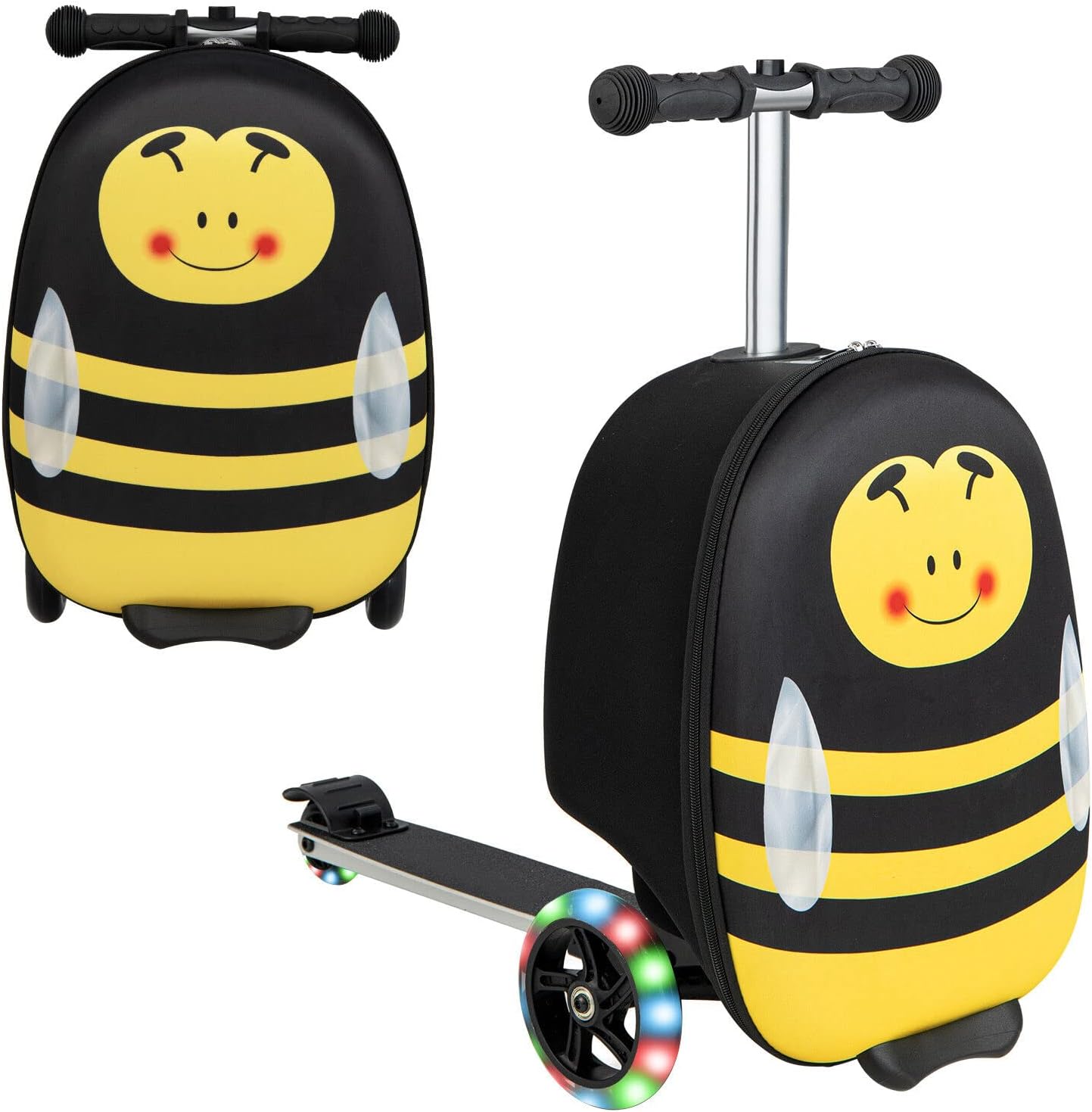 Valigia Scooter per Bambini 2-in-1 con Ruote LED