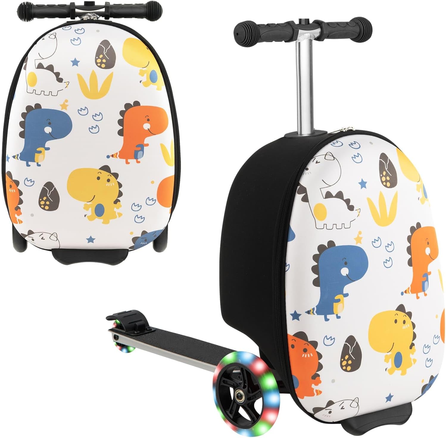 Valigia Scooter per Bambini 2-in-1 con Ruote LED