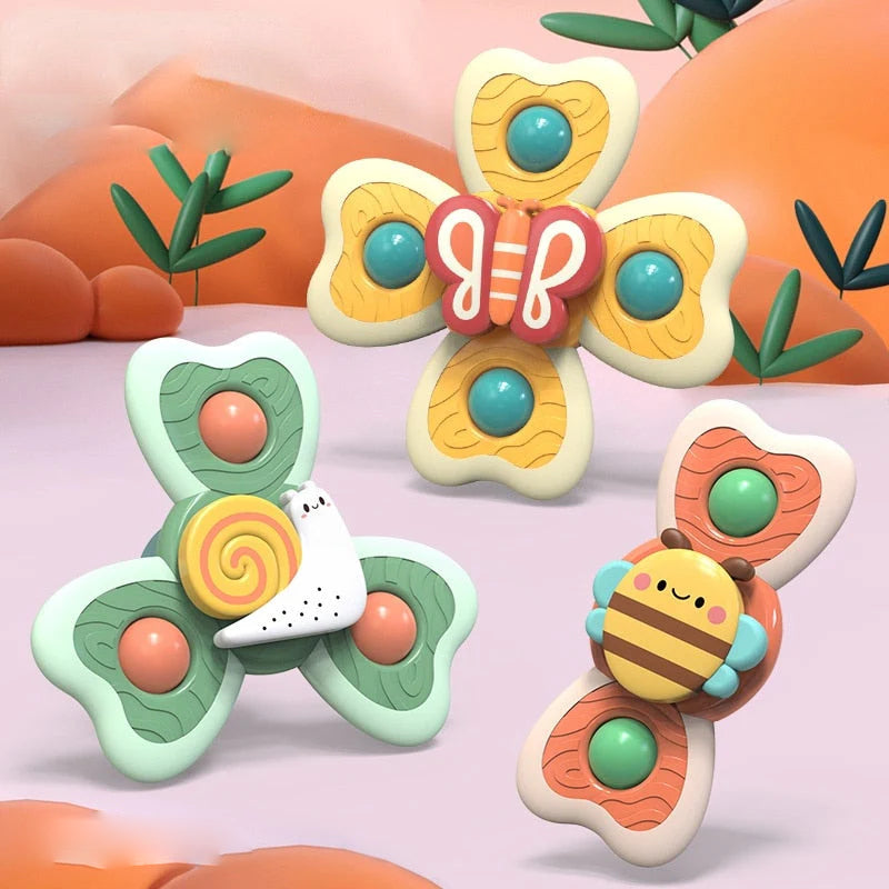 Giocattolo Spinner Montessori PurePlay | Giocattolo sensoriale con ventosa per bambini – ottimo per tavoli, finestre e seggioloni