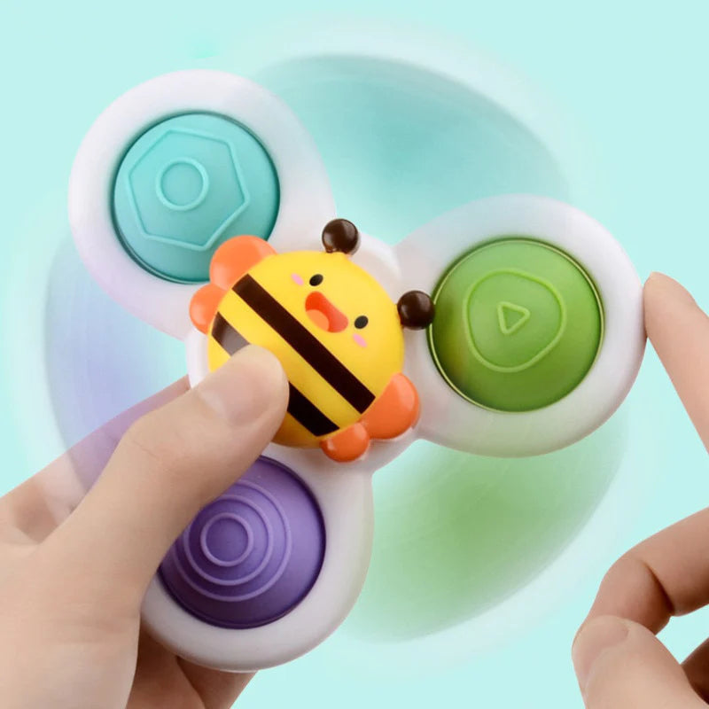 Giocattolo Spinner Montessori PurePlay | Giocattolo sensoriale con ventosa per bambini – ottimo per tavoli, finestre e seggioloni
