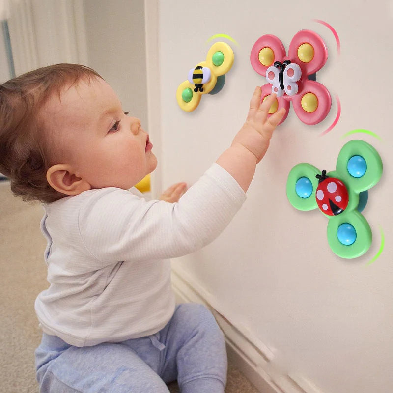 Giocattolo Spinner Montessori PurePlay | Giocattolo sensoriale con ventosa per bambini – ottimo per tavoli, finestre e seggioloni