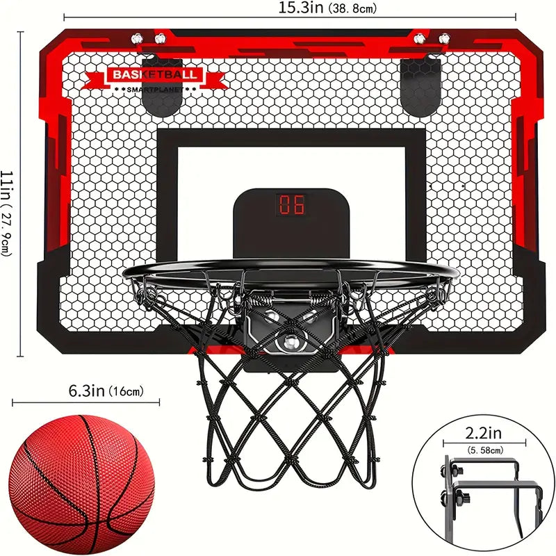 Mini Canestro da Basket con Tabellone Elettronico - BouncePro
