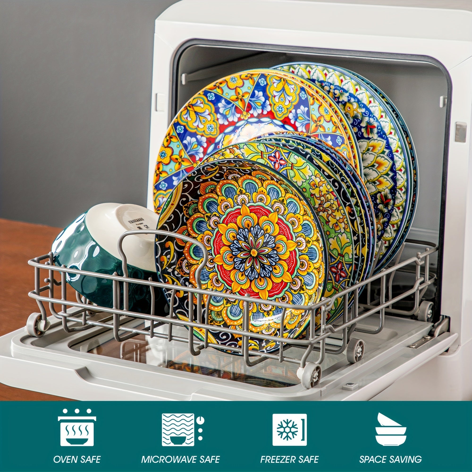 Set da Pranzo da 24 Pezzi – Ceramica in Stile Bohemien