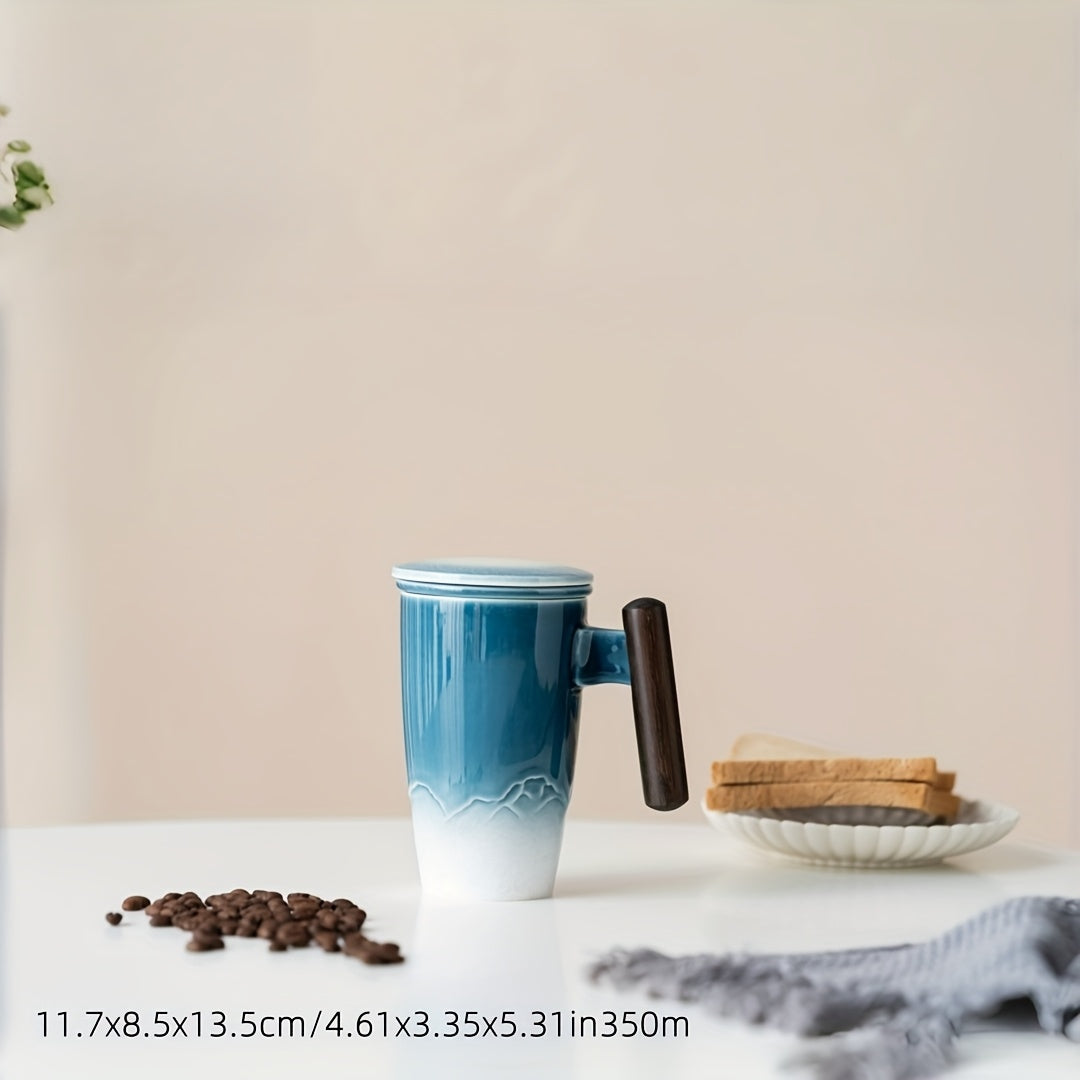 Tazza da tè in ceramica fatta a mano con infusore – Design autentico e uso pratico