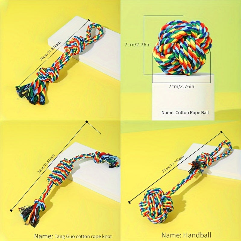 Set di Giocattoli per Cani in 4 Pezzi – Ideale per Masticare, Rosicchiare e Giocare