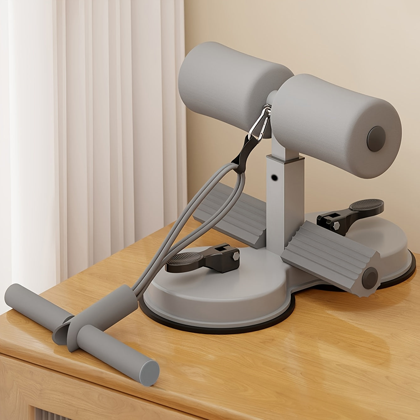 Assistente per Addominali Regolabile con Doppie Ventose – Ideale per Fitness Domestico e Allenamento del Core