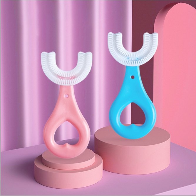 Spazzolino da denti per bambini a forma di U – Pulizia delicata a 360° per tutte le età