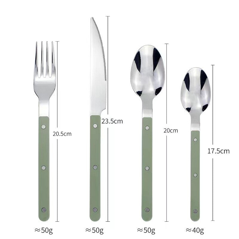 Set di Posate in Acciaio Inossidabile da 24 Pezzi con Design Inciso – BistroLine