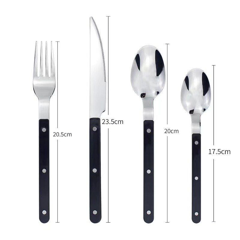Set di Posate in Acciaio Inossidabile da 24 Pezzi con Design Inciso – BistroLine