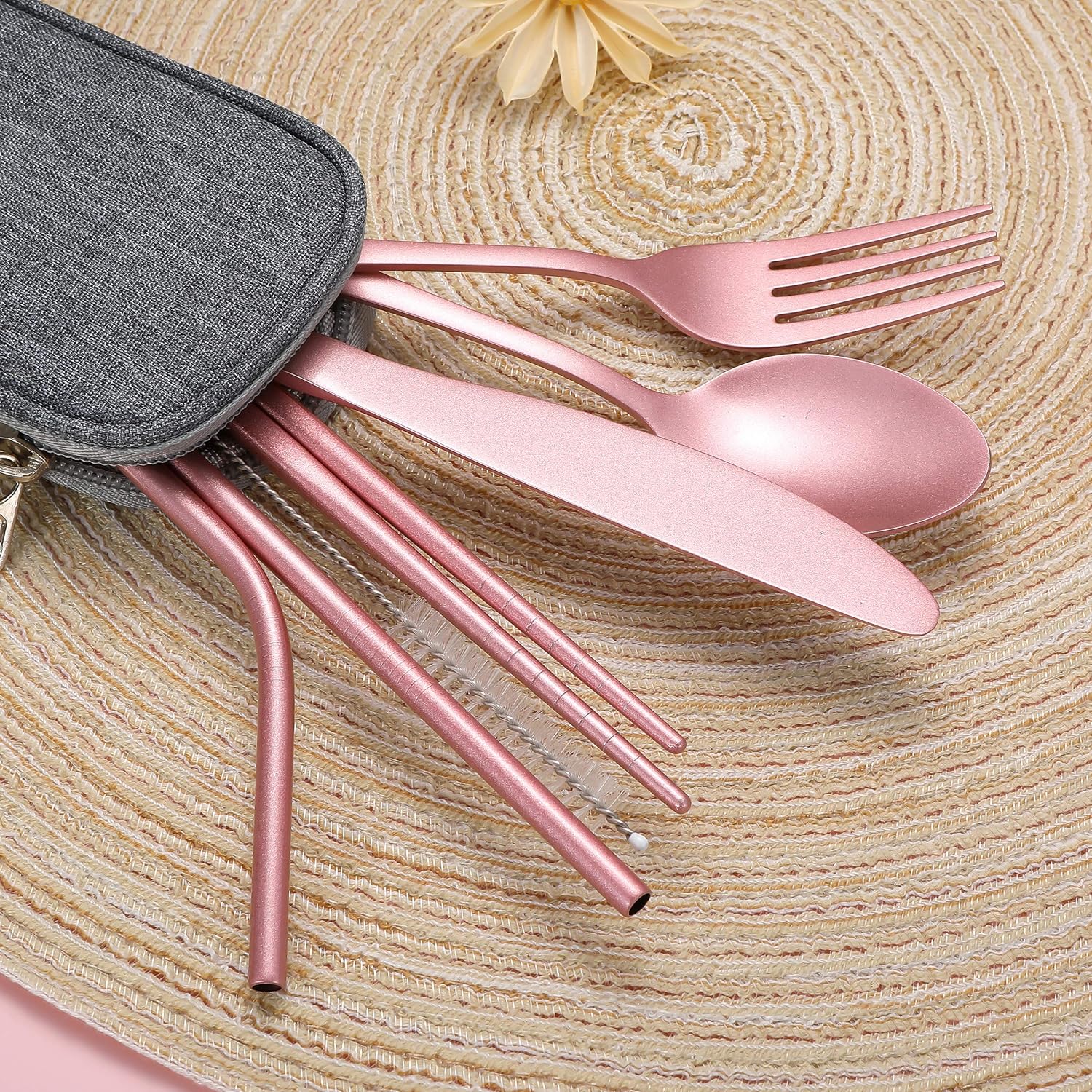 Set di Posate Portatili in Acciaio Inossidabile - Essenziale per Viaggiare!