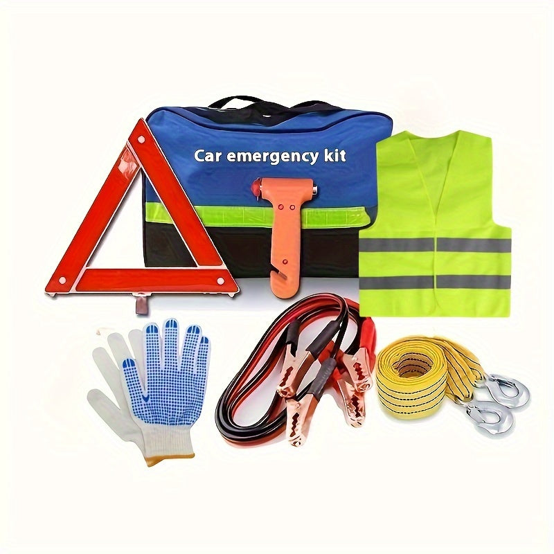 Kit di Emergenza Auto – Triangolo di Segnalazione, Gilet di Sicurezza, Cavi e Altro