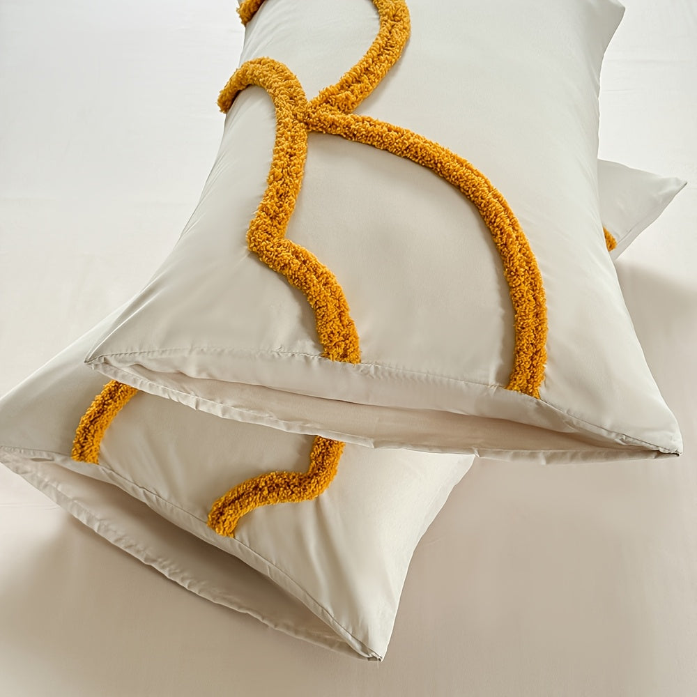 Set di Biancheria da Letto Trapuntato – Copriletto e Federe con Design di Grande Fiore