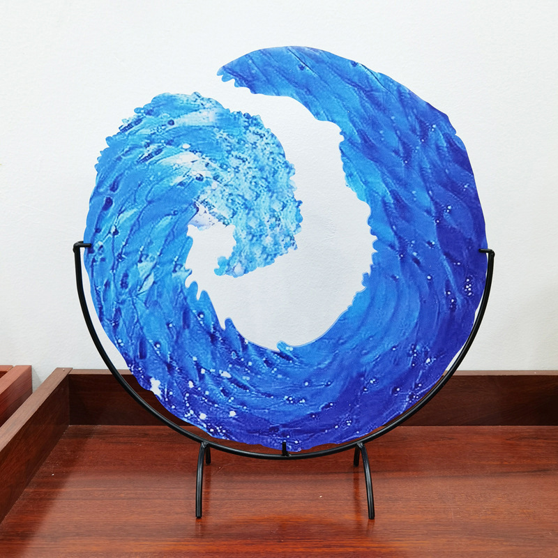Scultura in Vetro di un'Onda Oceanica – AquaWave