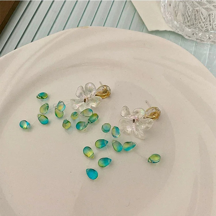 Orecchini a Nastro con Fiore di Cristallo – Sophia