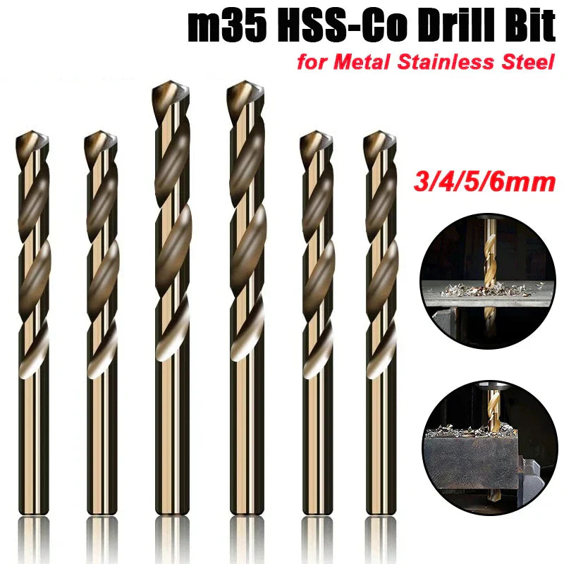 Set di punte da trapano a spirale M35 5% Cobalto 3/4/5/6 mm - CobaltDrill