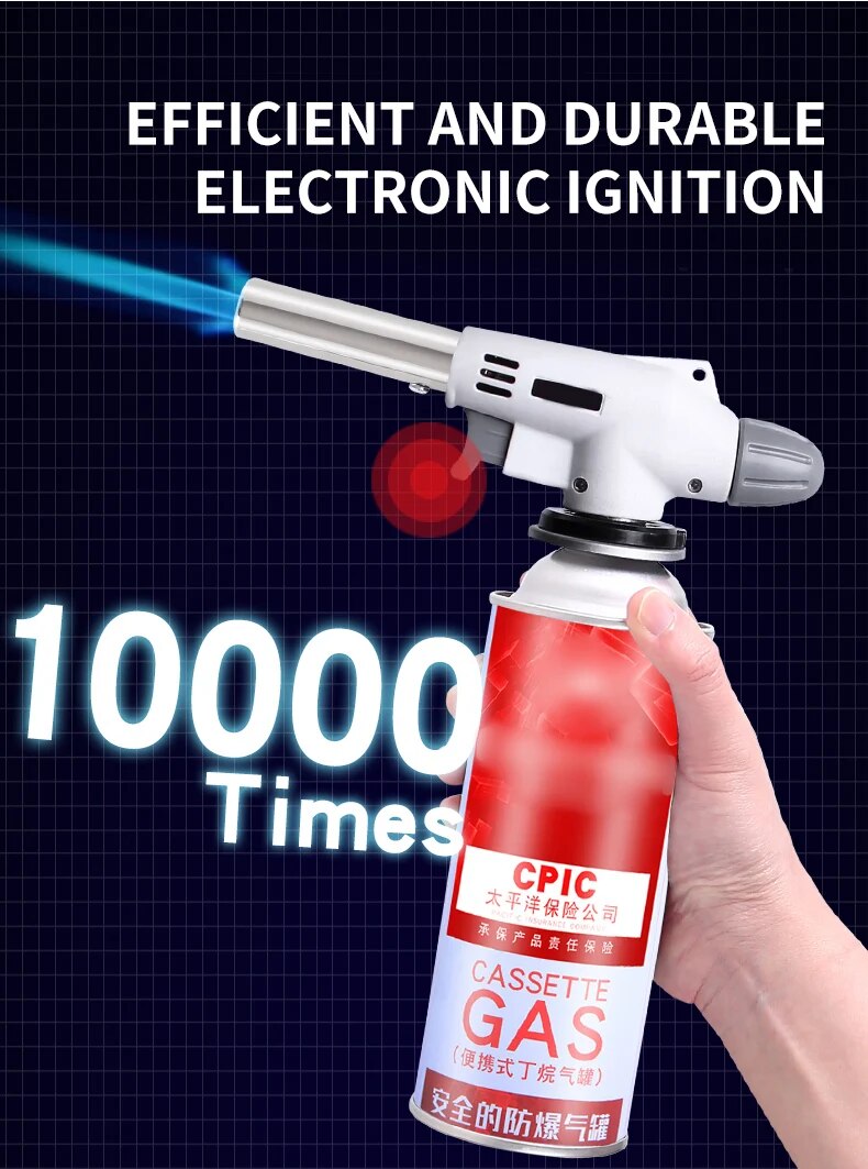 Stufa Portatile a Gas Butano in Metallo – BBQ, Campeggio e Torcia da Cucina