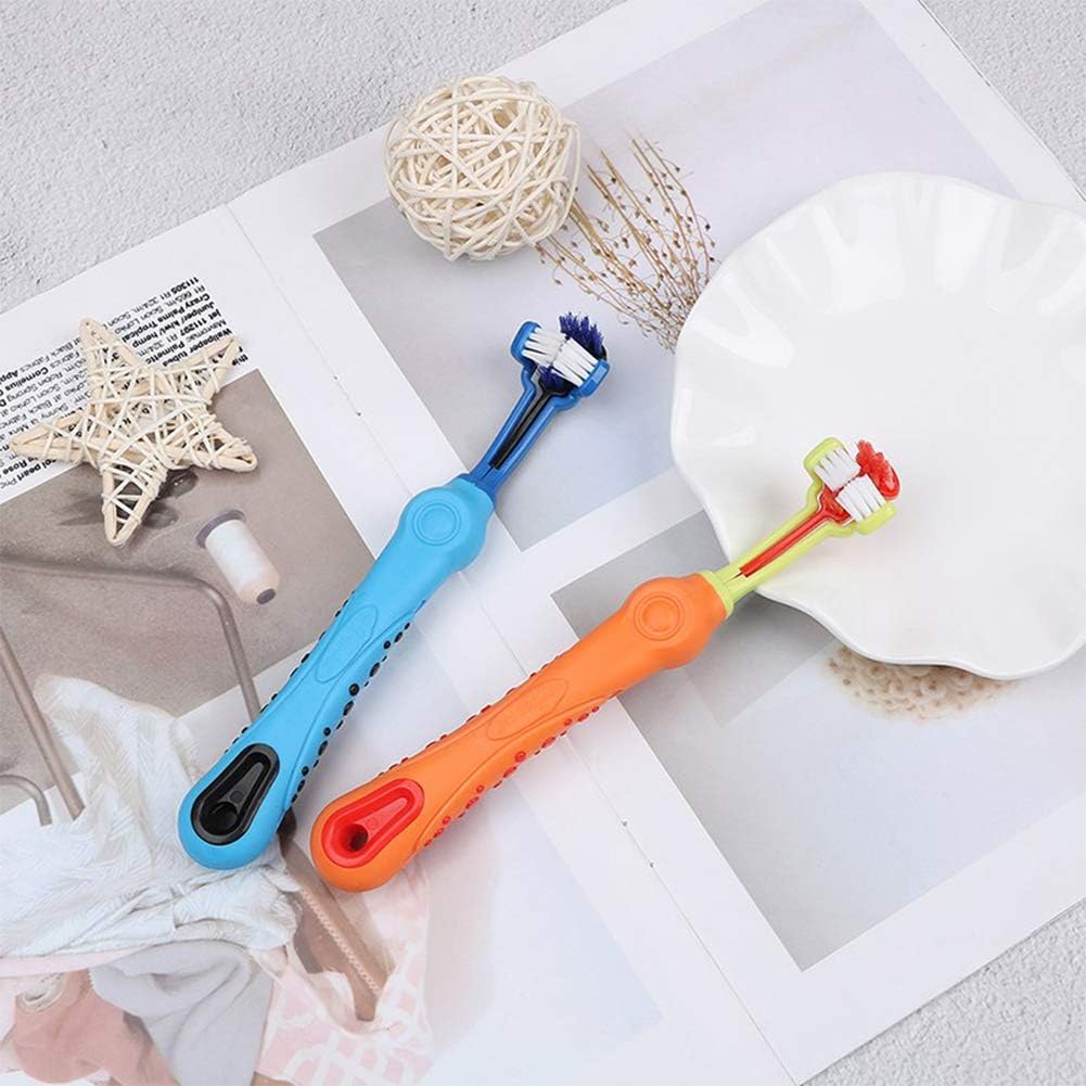 Spazzolino per Animali a 2 Parti e 3 Lati – Controllo dell'Infiammazione delle Gengive per Denti Sani