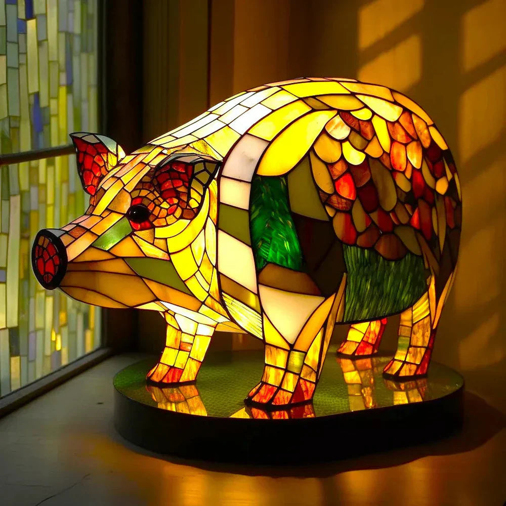 Lampada Animale in Vetro Artistico a Mosaico – Colore e Atmosfera in Casa