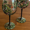 BowLift | Verres à vin avec Arbre des Quatre Saisons | Art Unique