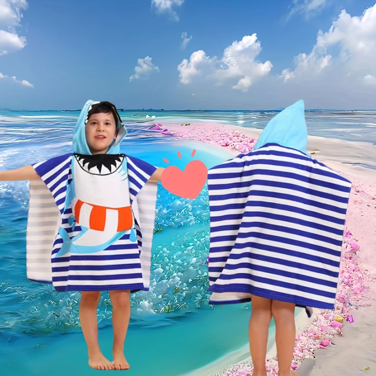 Asciugamano da Spiaggia per Bambini con Dinosauri e Pirati – Morbido Mantello da Bagno con Cappuccio