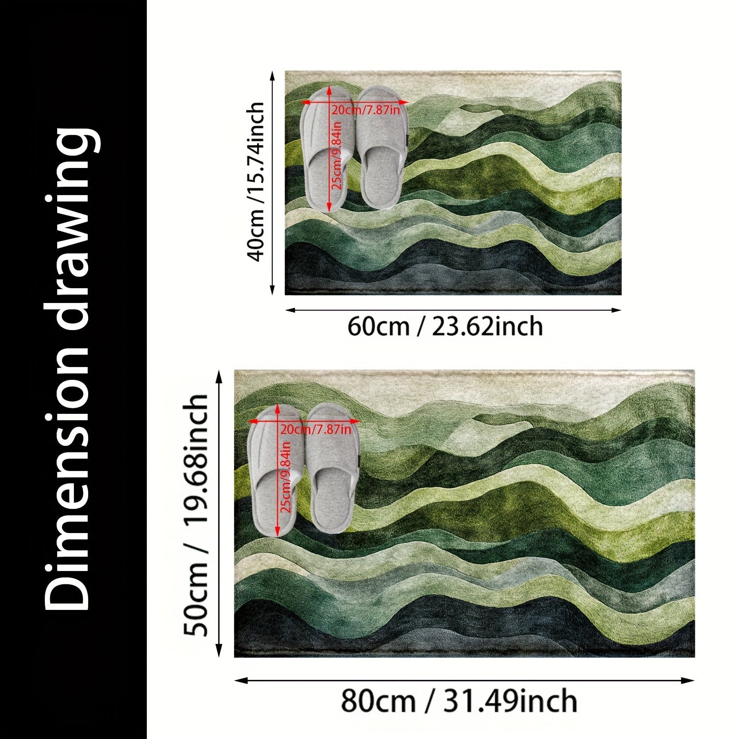 Tappetino da Bagno Geometrico Wave – Perfetto per Bagno o Ingresso