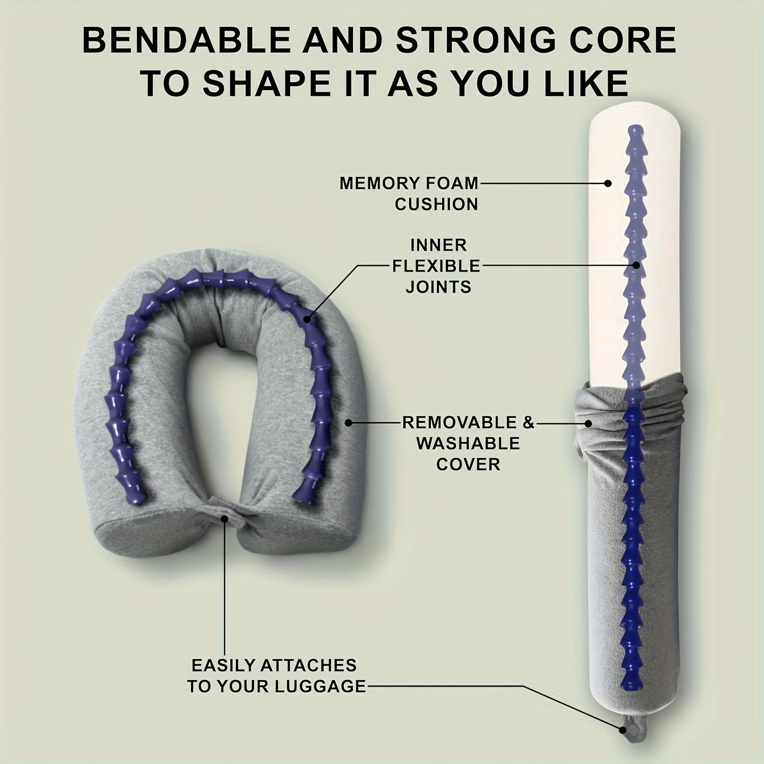 Cuscino da Viaggio Regolabile TravelEase – Supporto e Comfort